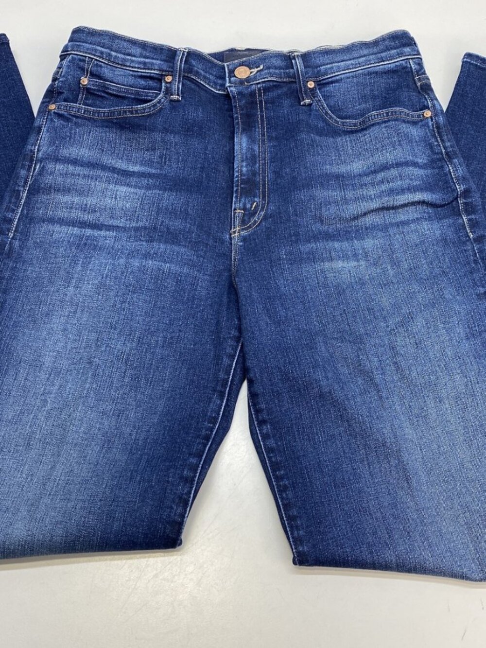Mother Womens Jean Troublemaker Blue Size 30 The Kick It High Rise Straight Leg